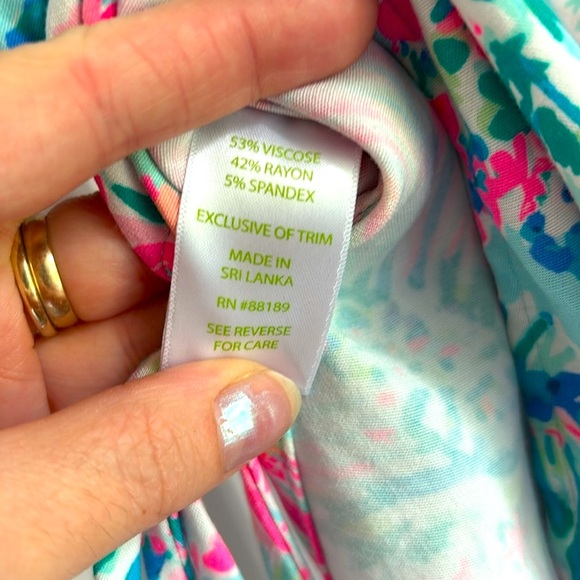 🐟 {L} LILLY PULITZER Donna Tunic Serene Blue Pink Gypsea Fish ⭐️FINAL PRICE⭐️ - Picture 13 of 13